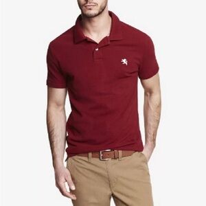 Express Dark Red Polo Embroidered Lion Logo Fitted Shirt Men’s Size L